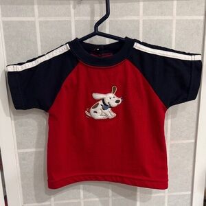 Tad Little Red and Blue Baby boys Shirt with Dog Design Size 0-6M
